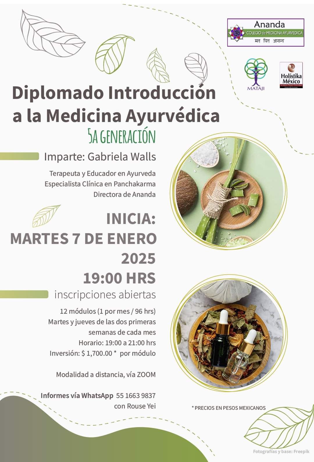 Diplomado Introducción a la Medicina Ayurvédica – 5a Gen 2025